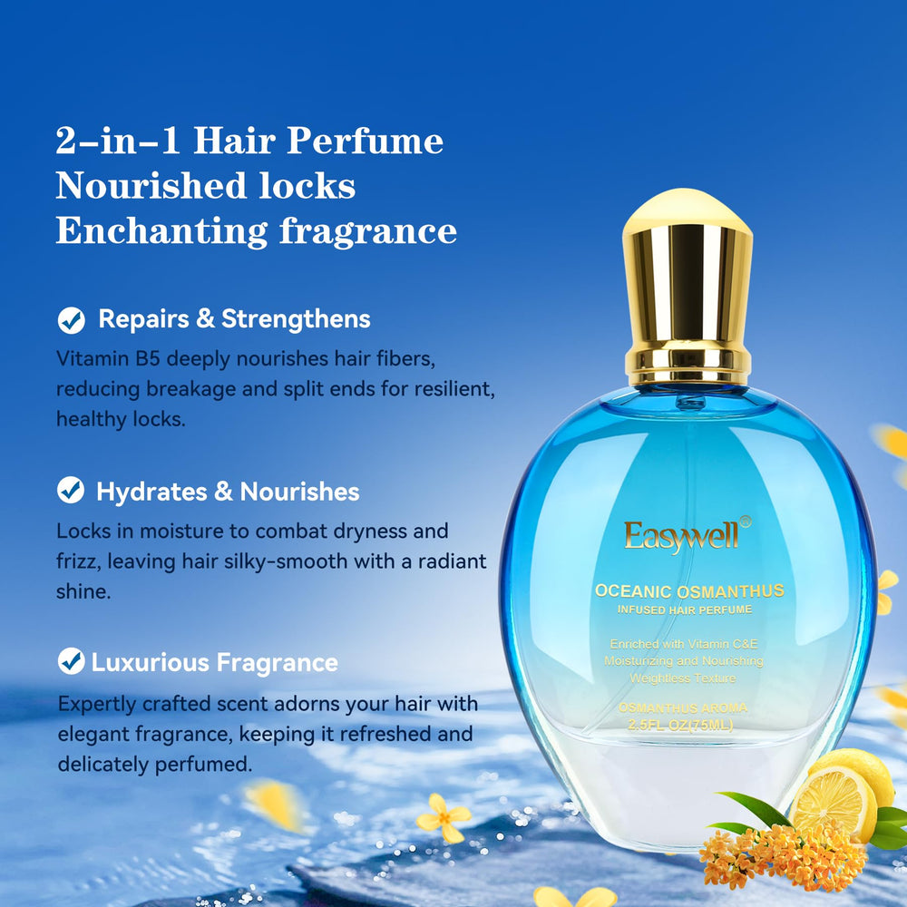 Easywell Parfum Cheveux: étiquette cadeau raffinée pour une présentation chic.