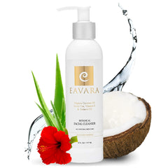 Bouteille Eavara de lavage visage purifiante et hydratante.
