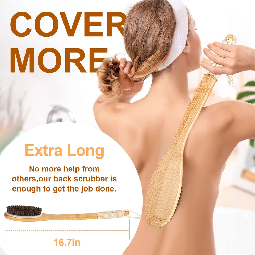 Brosse Eaxun dos poils naturels pour une peau nettoyée en douceur.