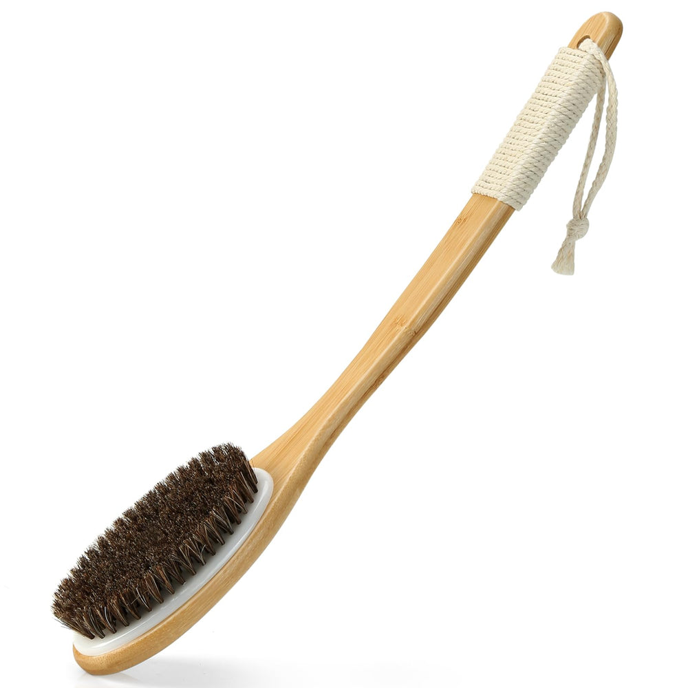Brosse Eaxun en bambou dos longue pour atteindre tout le dos et exfolier en douceur.