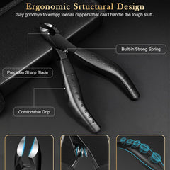 Eaxun coupe-ongles ouverture large pour accéder aux ongles difficiles