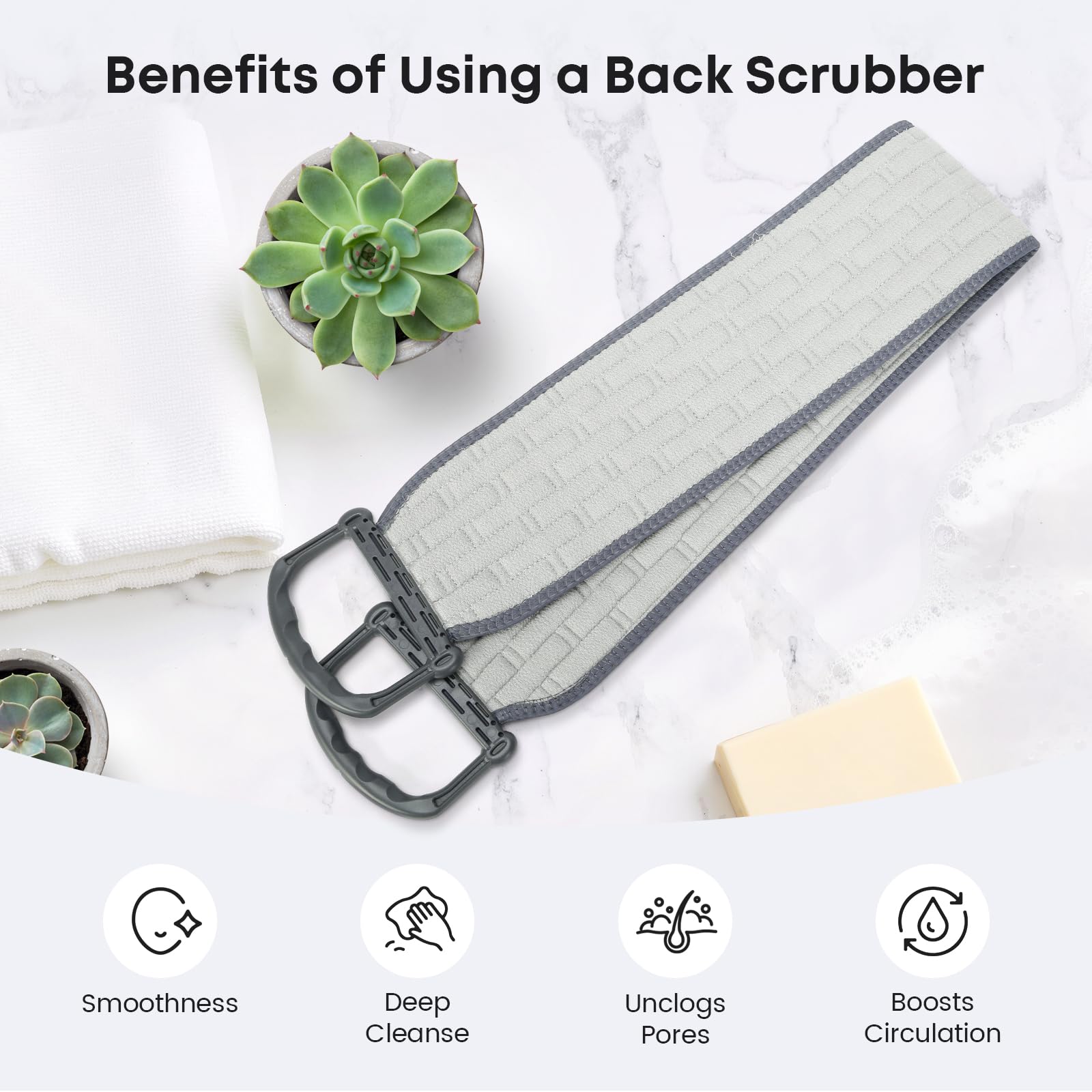 eaxun exfoliant dos design leger et durable, facile a entretenir.