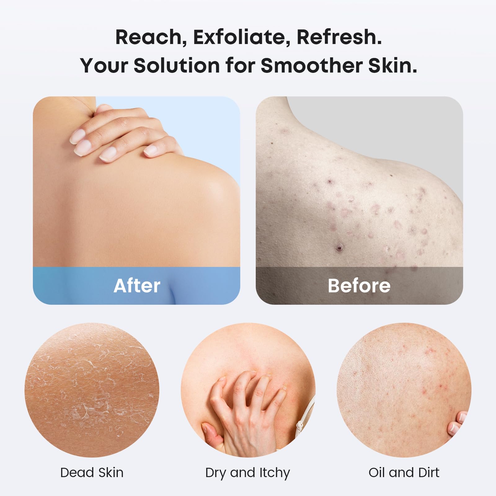 eaxun exfoliant dos usage senior confort offre une douche plus indépendante.