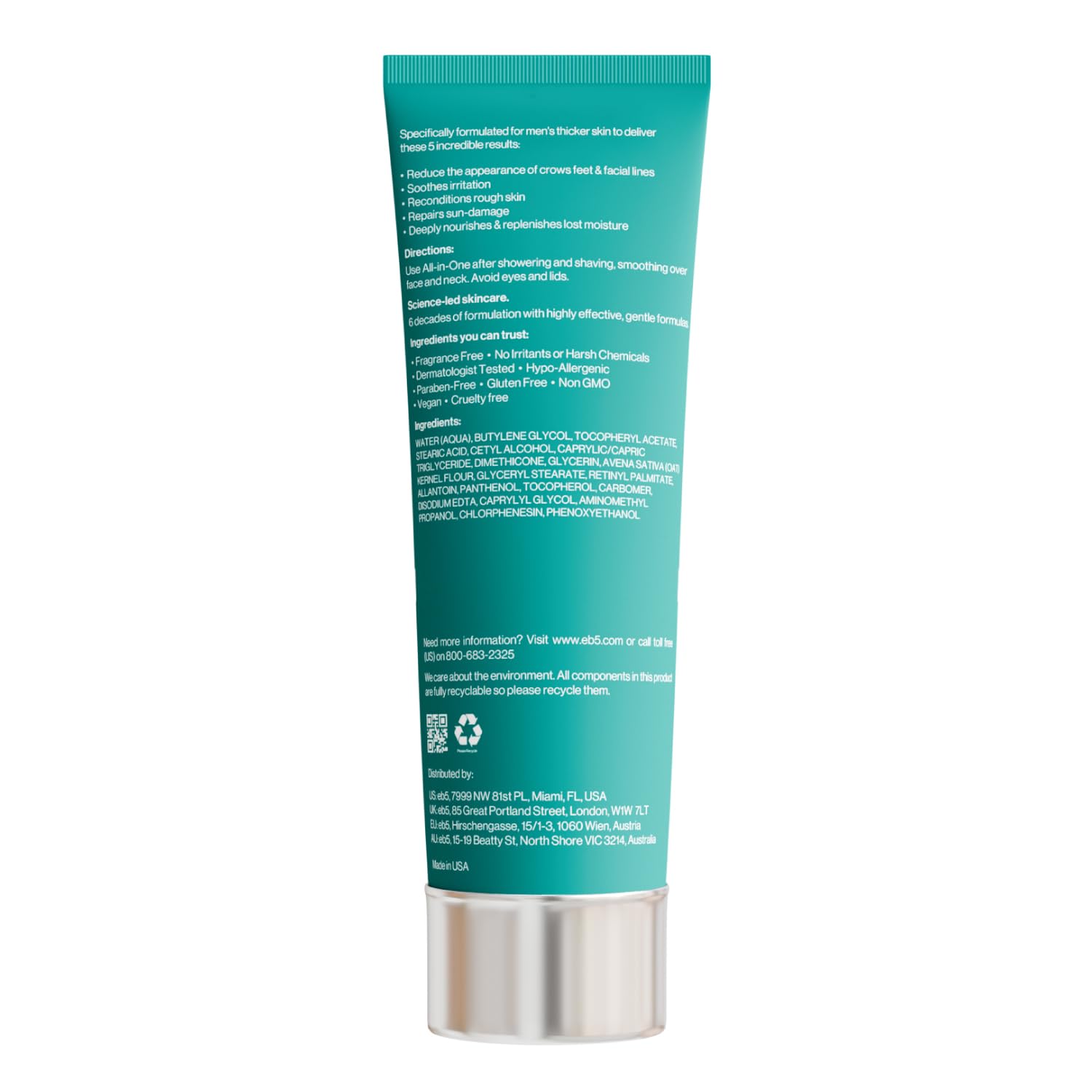 eb5 Lotion Exfoliante AHA: sans parabènes ni sulfates pour peau sensible.