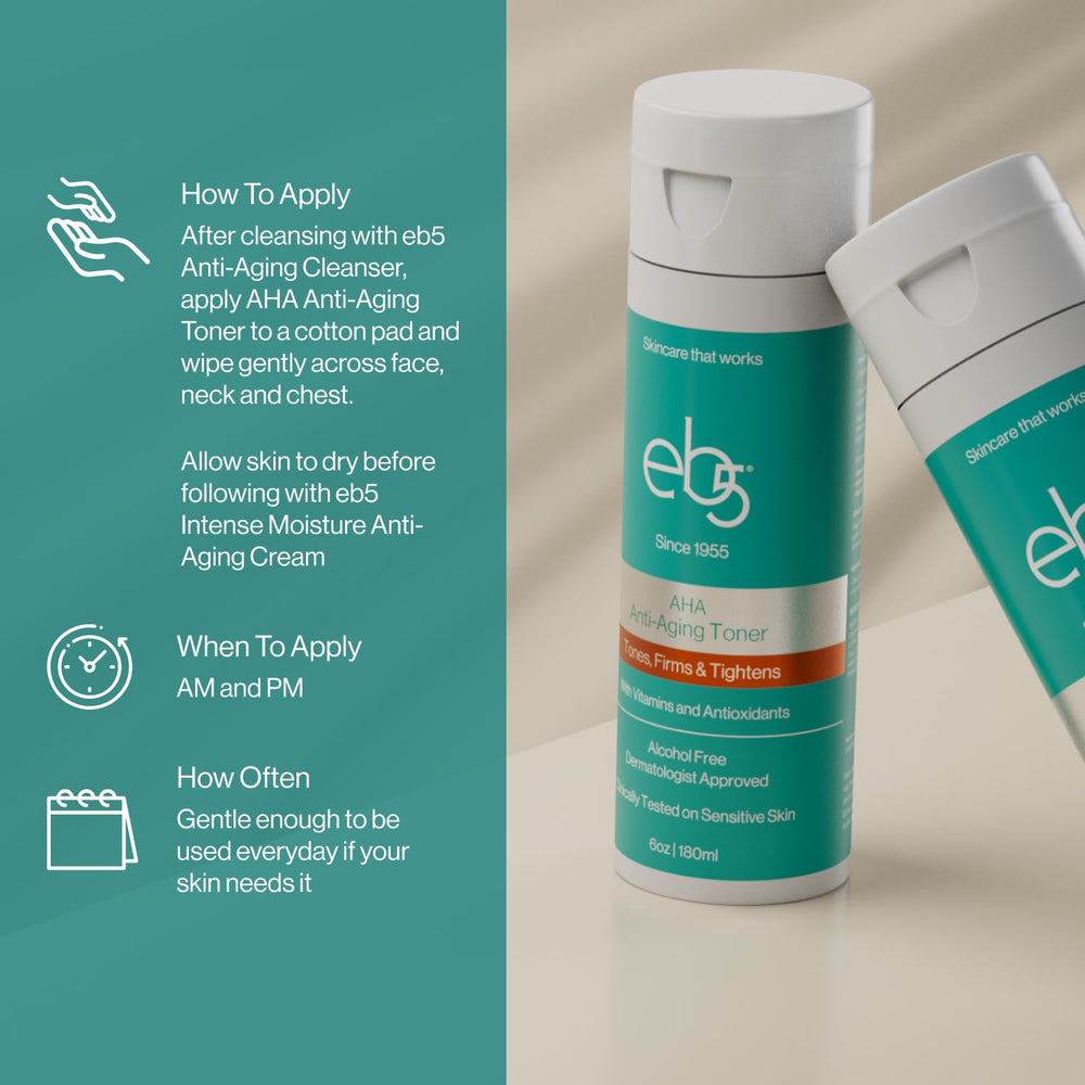 eb5 tonique apaisant - flacon frais hydrate et éclaircit le teint.