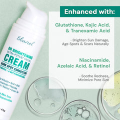 Bouteille Ebanel avec crème éclaircissante visage et corps.