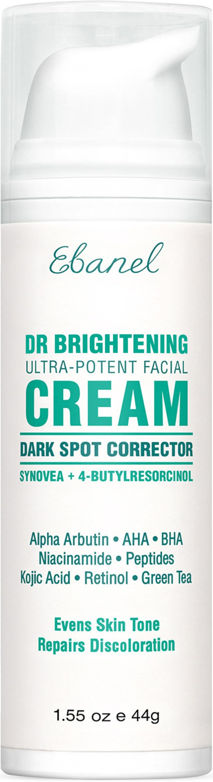 La crème Ebanel en flacon éclaircit les taches sur le visage et le corps.