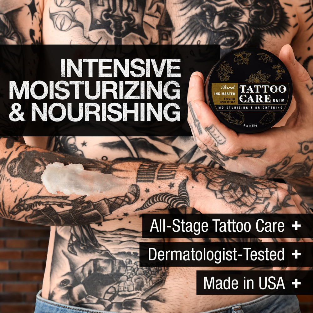 Ebanel Ink Master balm: formulation enrichie en beurres et huiles pour nourrir la peau.