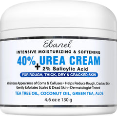 Ebanel Urea 40% crème pour pieds, image montrant le tube et l hydratation intensive.