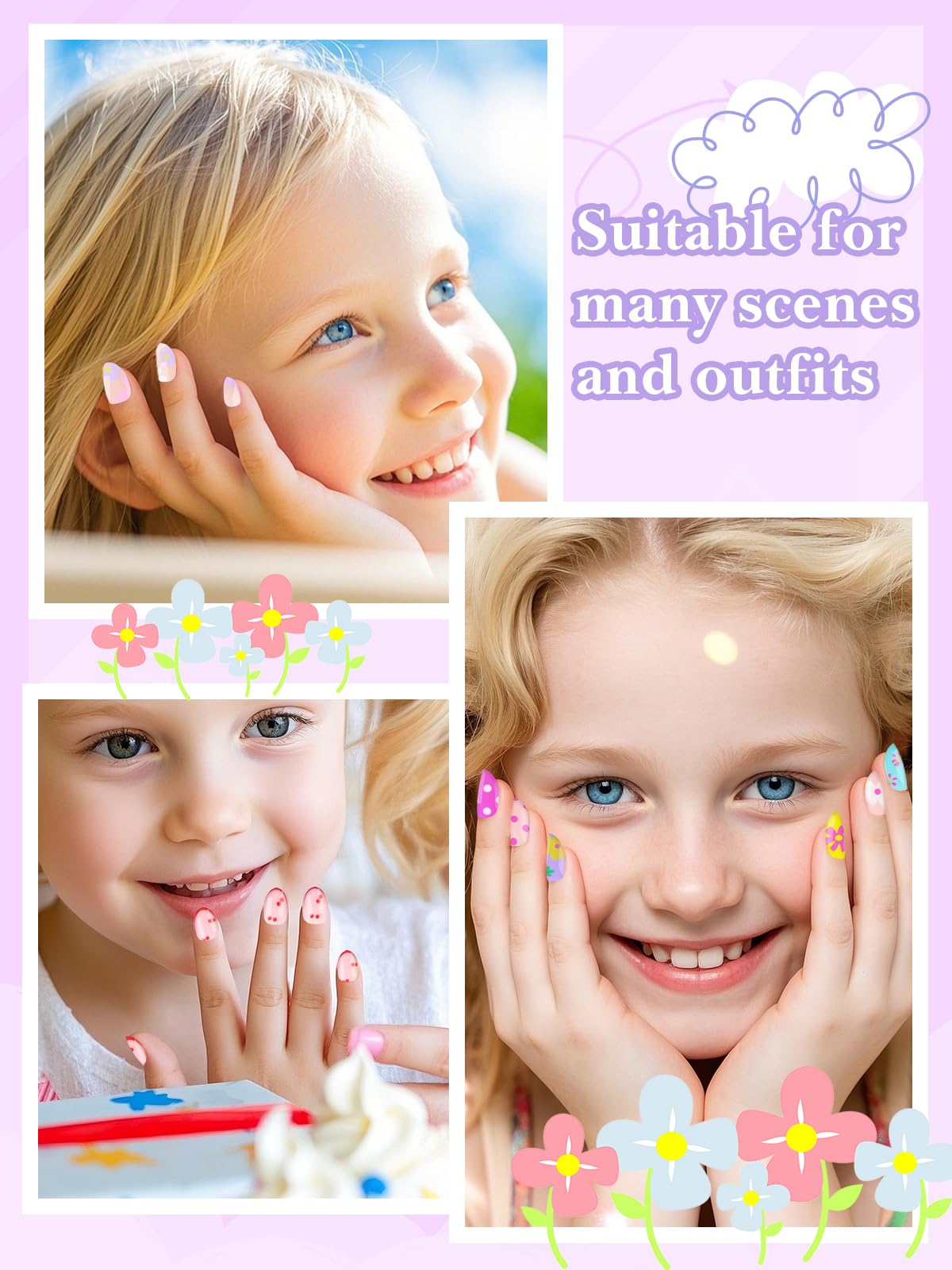 EBANKU 78PCS coffret cadeau ongles presse enfants, emballage élégant