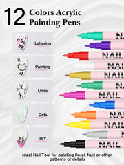EBANKU bout-stylo-art-ongles 0,7 mm, précision rapide pour motifs fins.