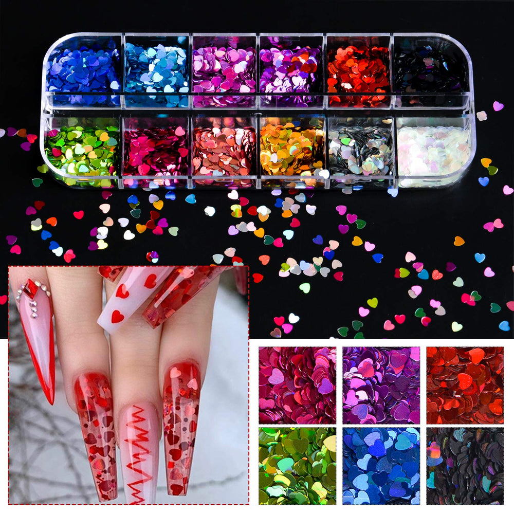 EBANKU paillettes cœur laser, effet multiforme selon la lumière.