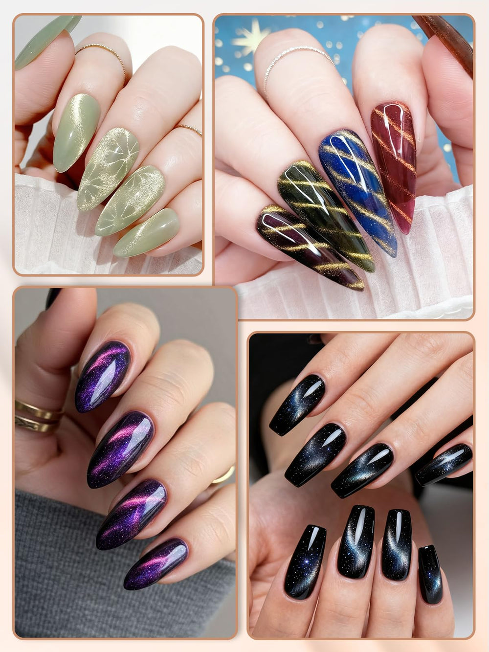 EBANKU ensemble-aimants-oeil-chat-complet, kit pro a domicile pour art des ongles