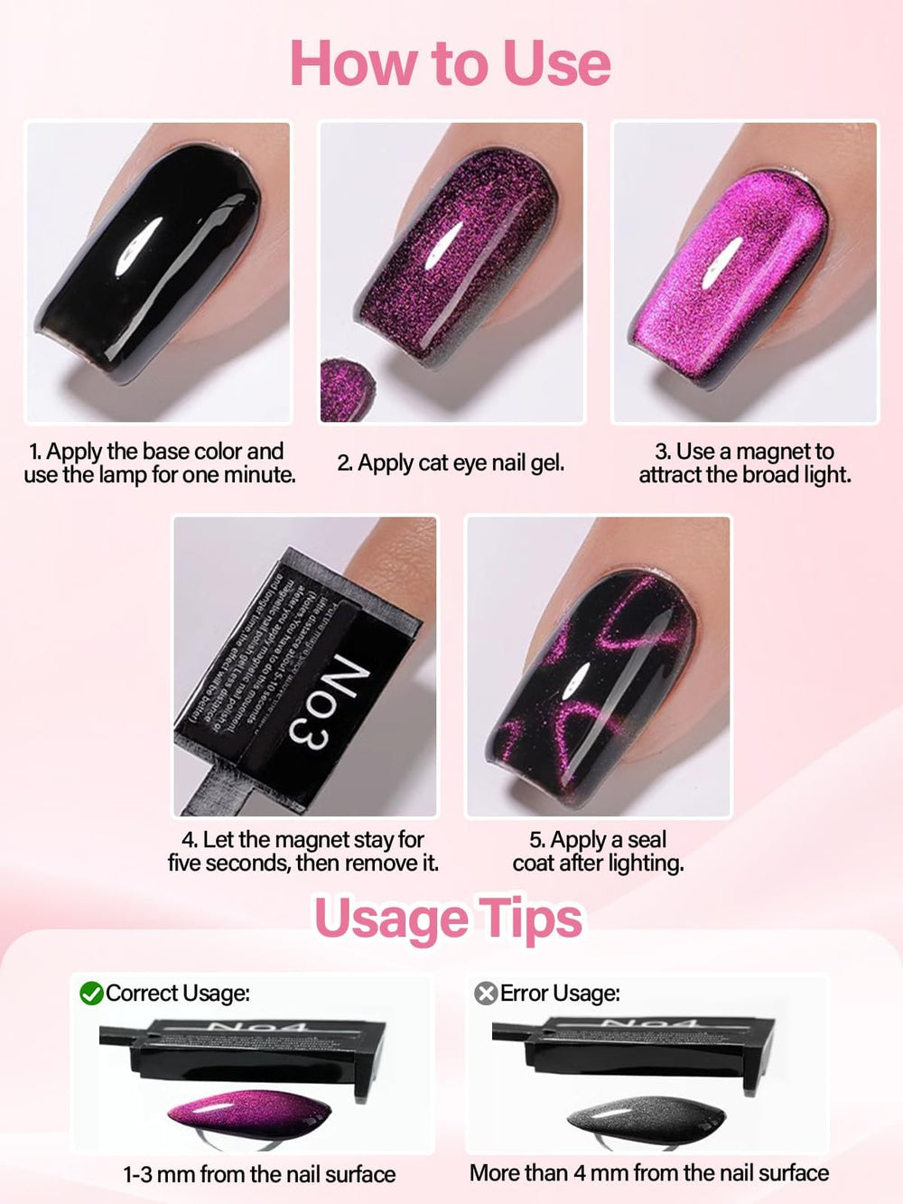EBANKU étui transport ongles magnétique pour emporter vos motifs.