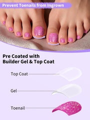EBANKU ongles d'orteil avec colle incluse, fixation simple.
