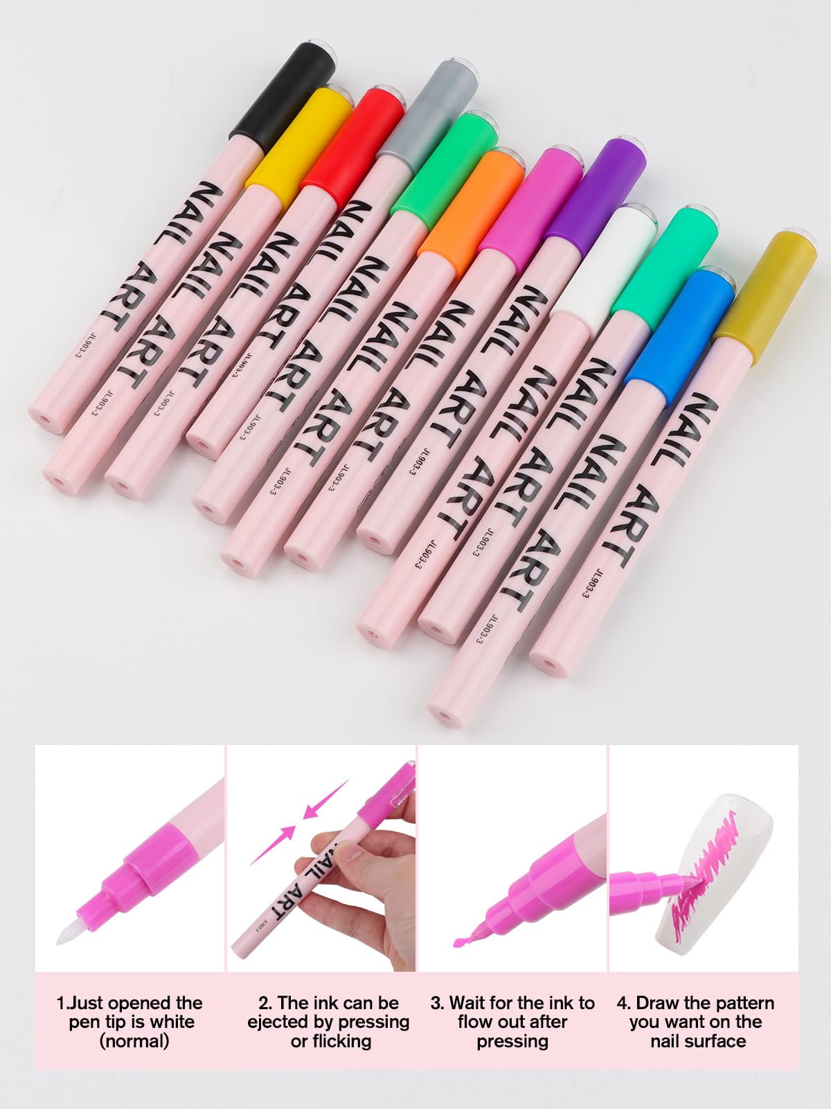 EBANKU stylo-art-ongles fait-maison, personnalisez lettres et motifs.
