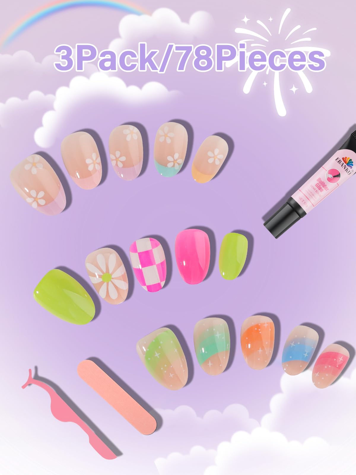 EBANKU ongles enfants tailles variées pour ajustement.