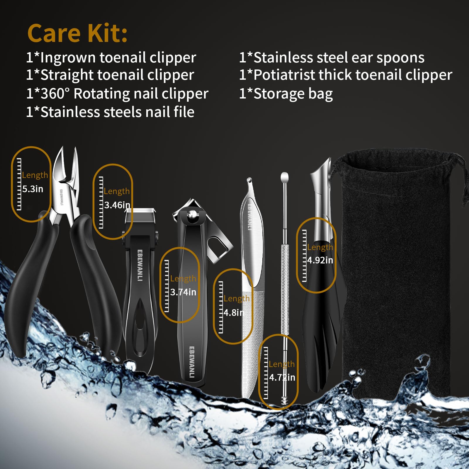 Le coupe-ongles droite épais d'EBEWANLI assure une coupe précise des ongles.