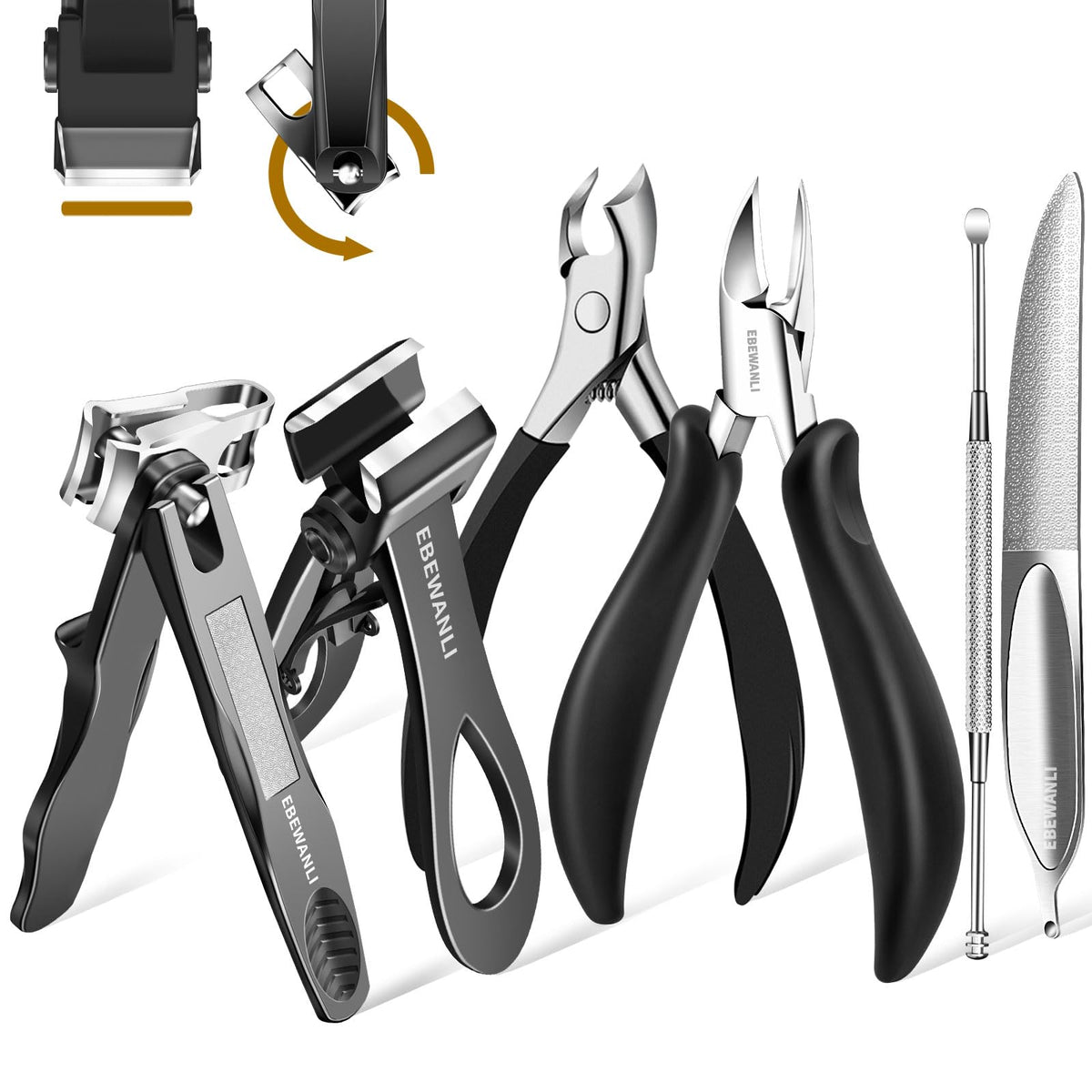 Le kit EBEWANLI kit-coupe-ongles-podologue est pratique pour les ongles épais.