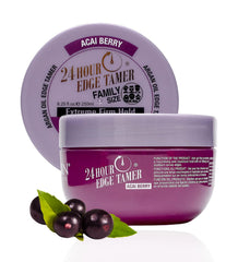 Gel EBIN NEW YORK 24H Edge Tamer, bouteille acai berry, tenue durable.