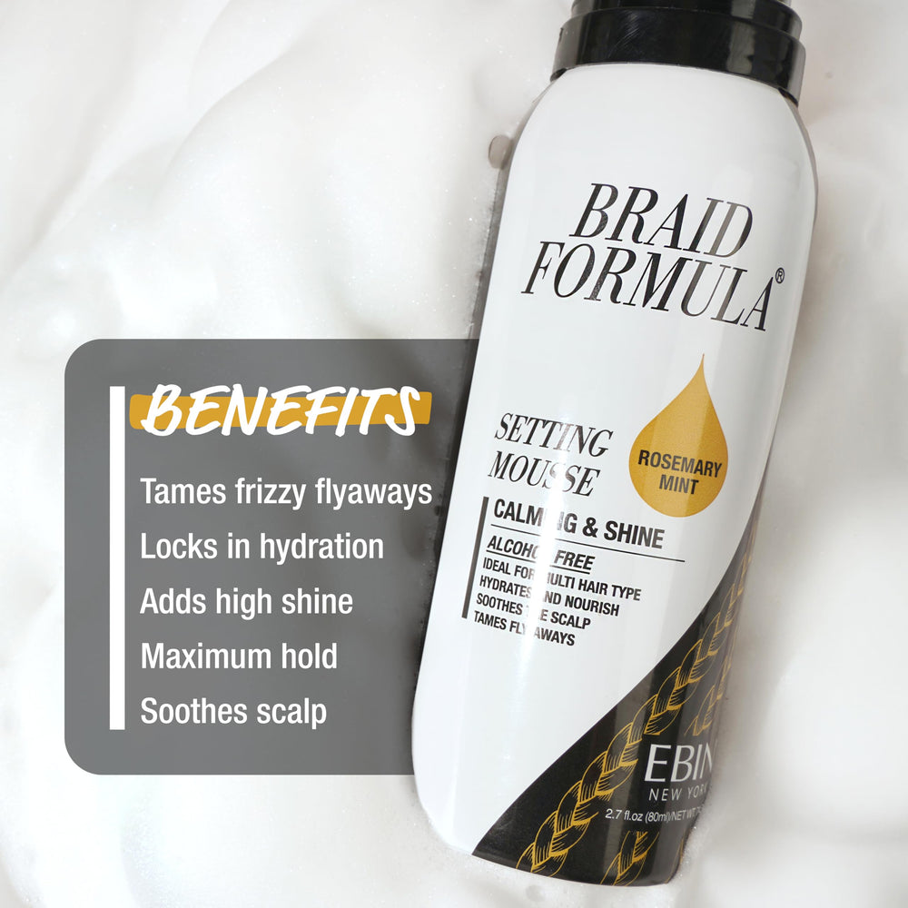 EBIN NEW YORK Braid Formula Mousse sur les tresses: définition et maintien visibles.