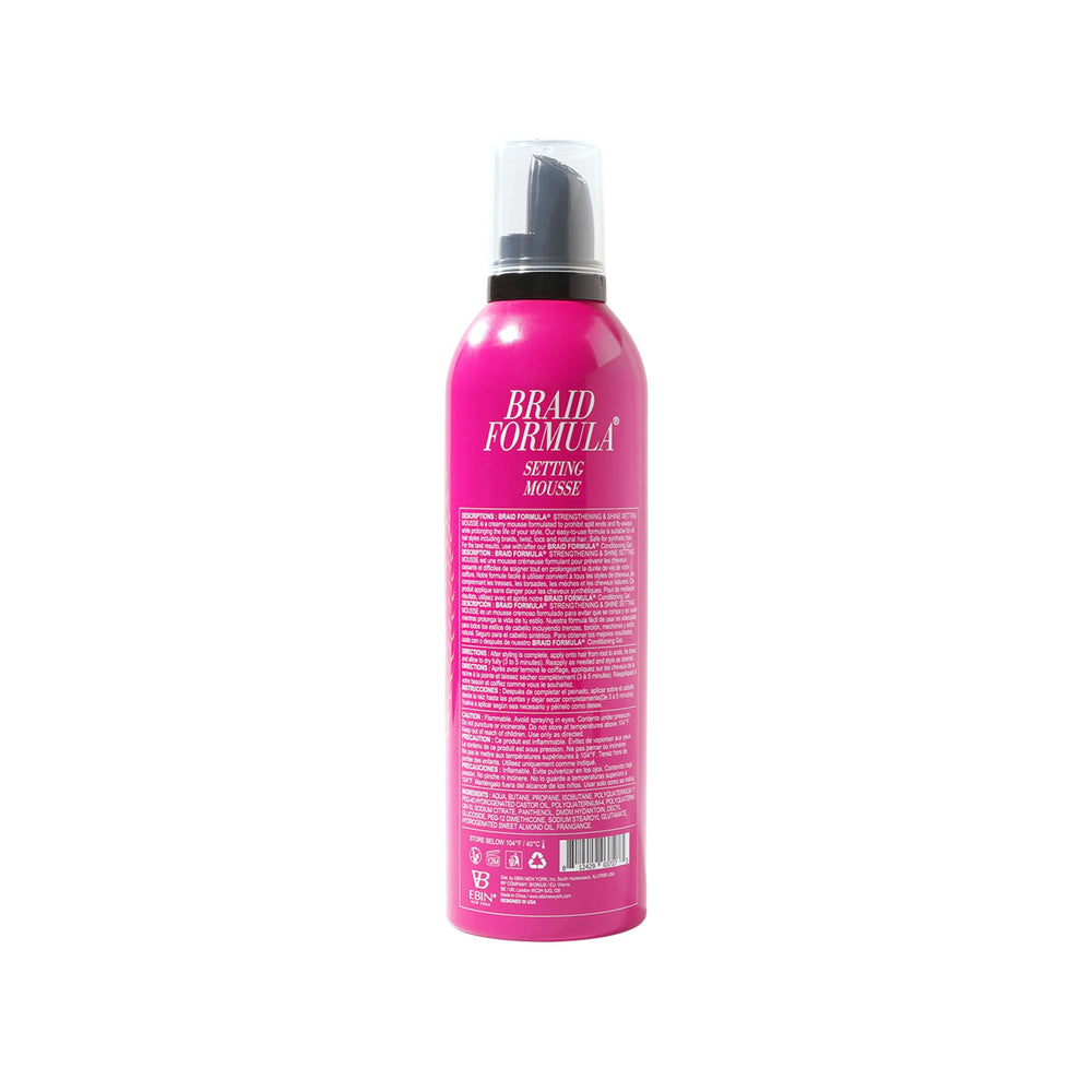 EBIN NEW YORK Braid Formula Mousse finale propre et soignée sans résidu.