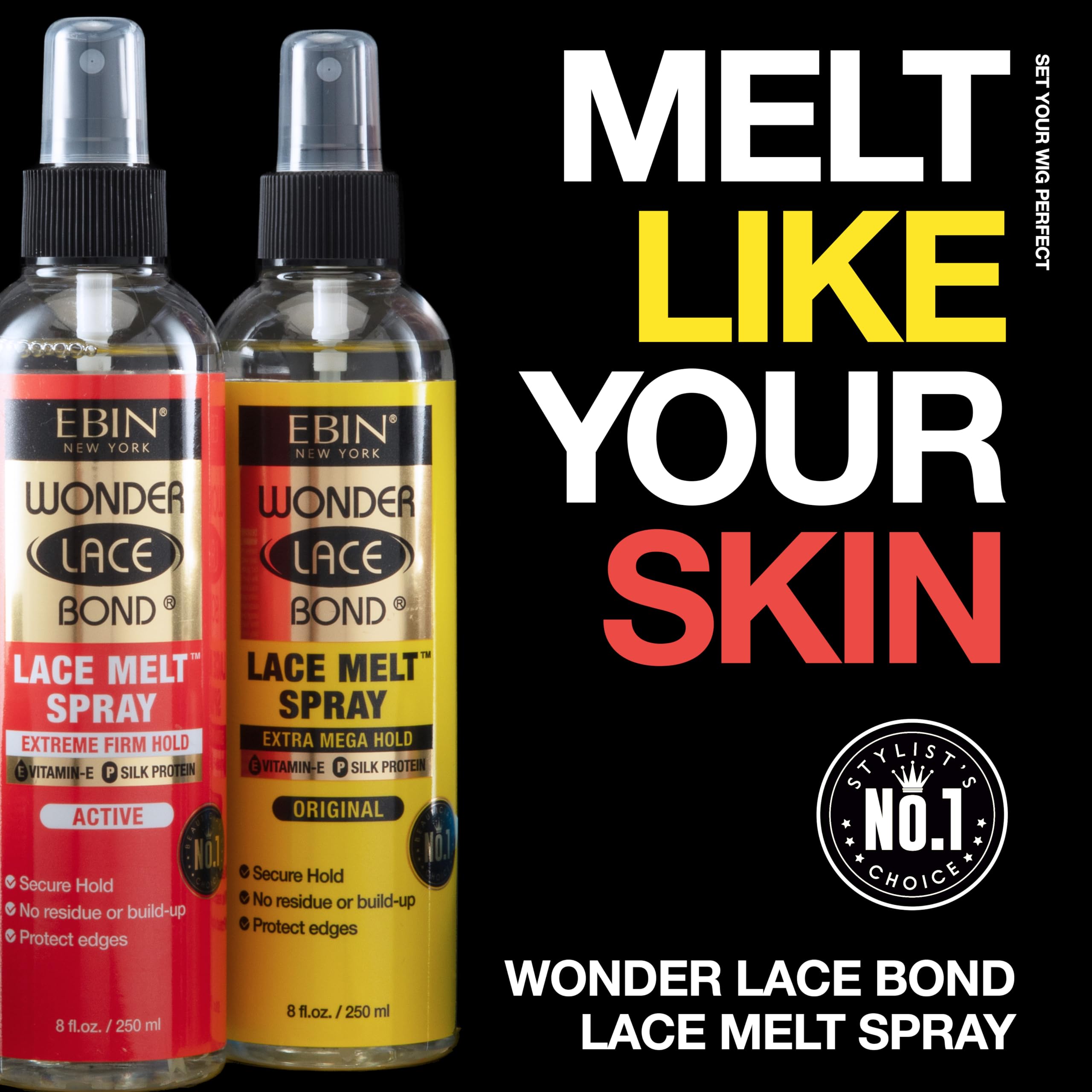 EBIN NEW YORK Wonder Lace Bond Melt Spray, adhésion longue durée pour toute la journée sans relâche.