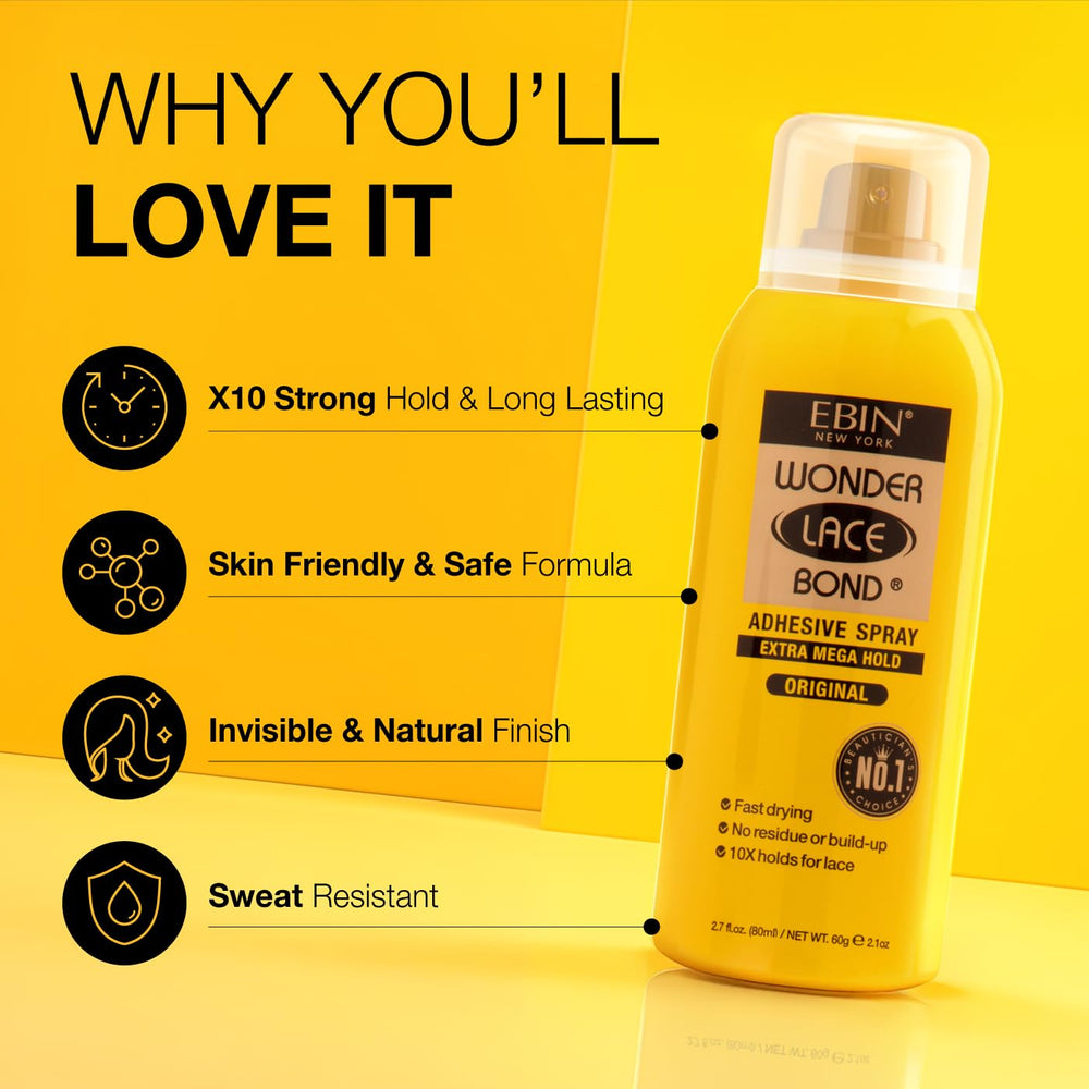 EBIN NEW YORK Wonder Lace Bond Spray – application rapide et simple.