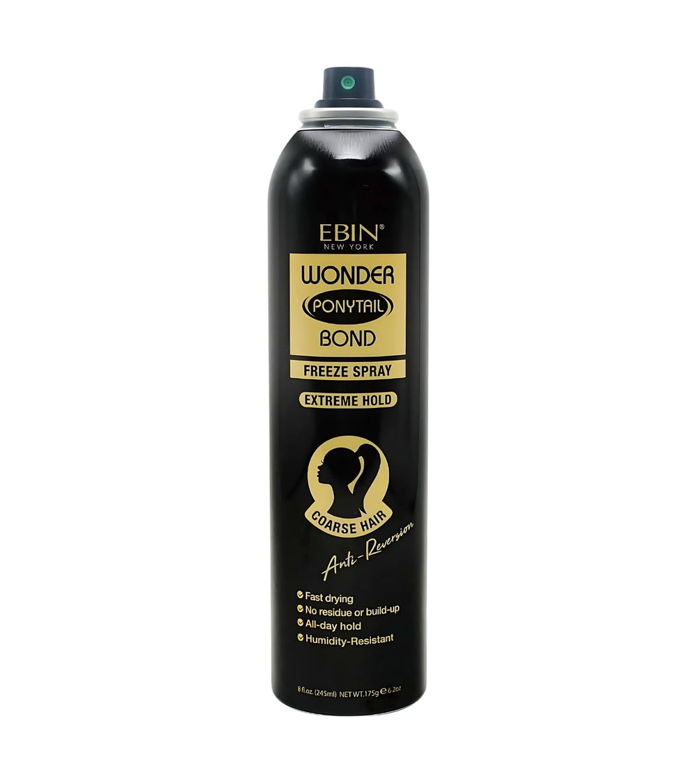 EBIN NEW YORK Wonder Ponytail Bond Freeze Spray, bouteille 245 ml, tenue durable sans résidus.