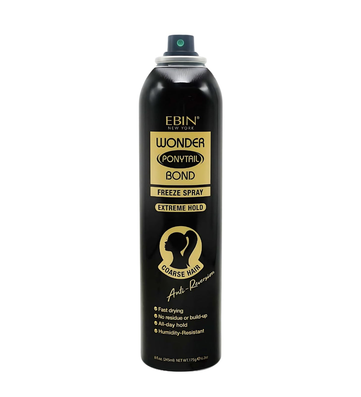 EBIN NEW YORK Wonder Ponytail Bond Freeze Spray, bouteille 245 ml, tenue durable sans résidus.