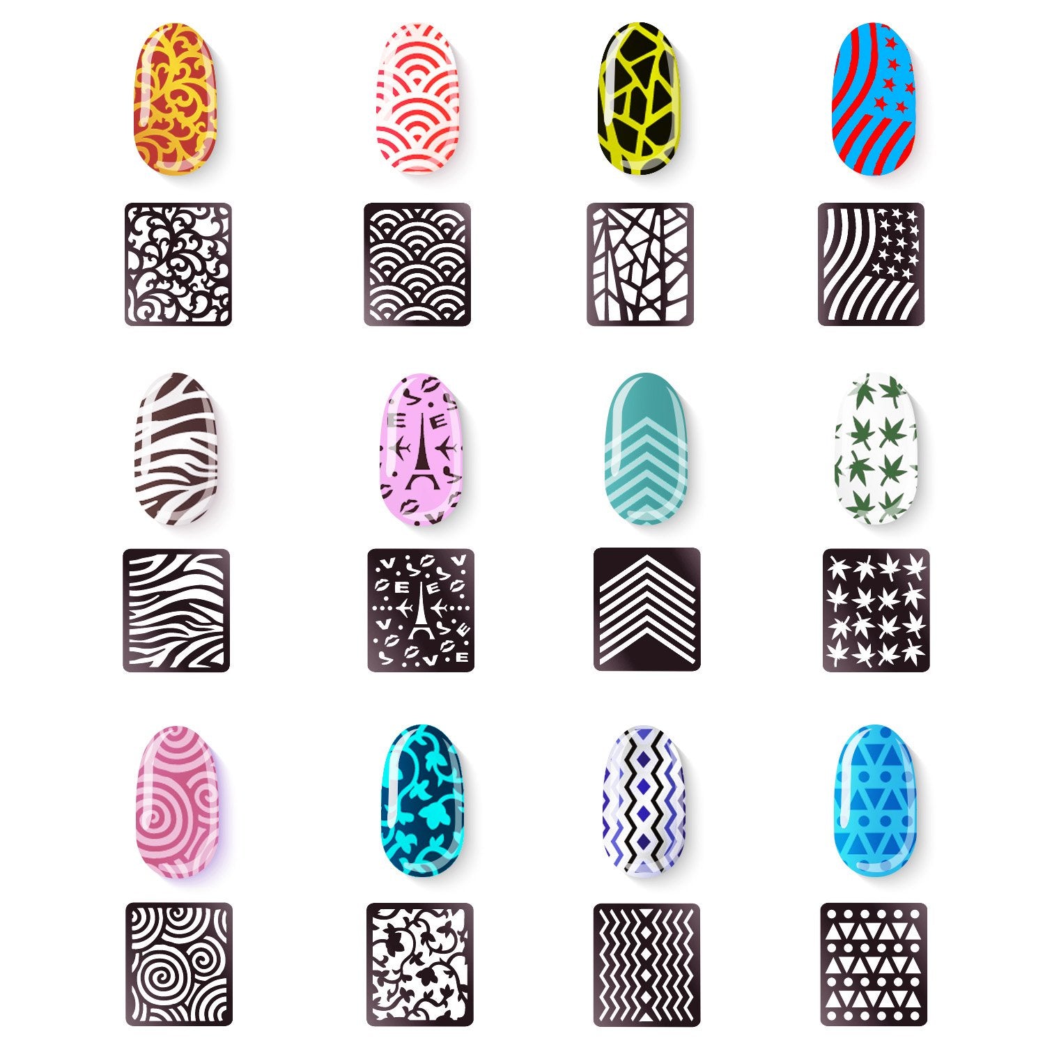 EBOOT stencil ongles lignes nettes pour des contours précis.