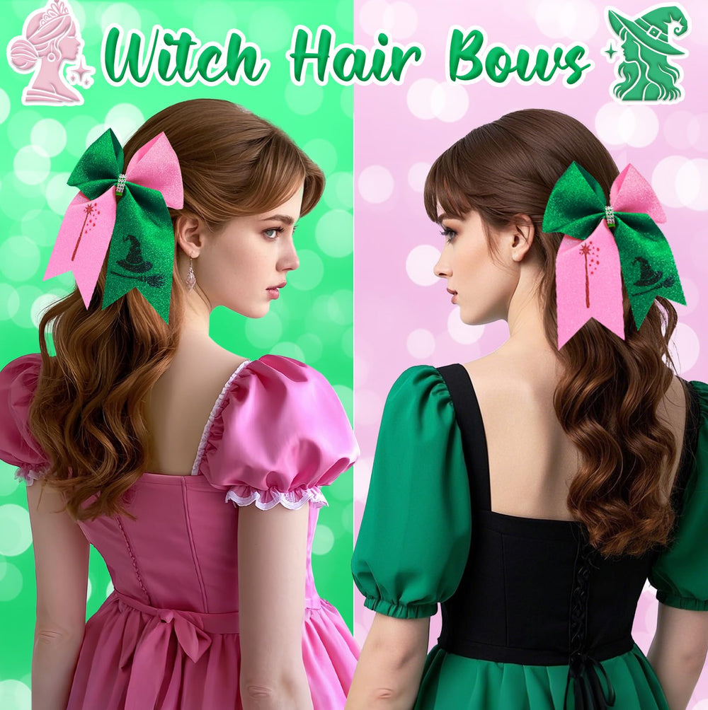 Pinces sorcière brillantes rose et vert d’Eboozone pour un look glamour.