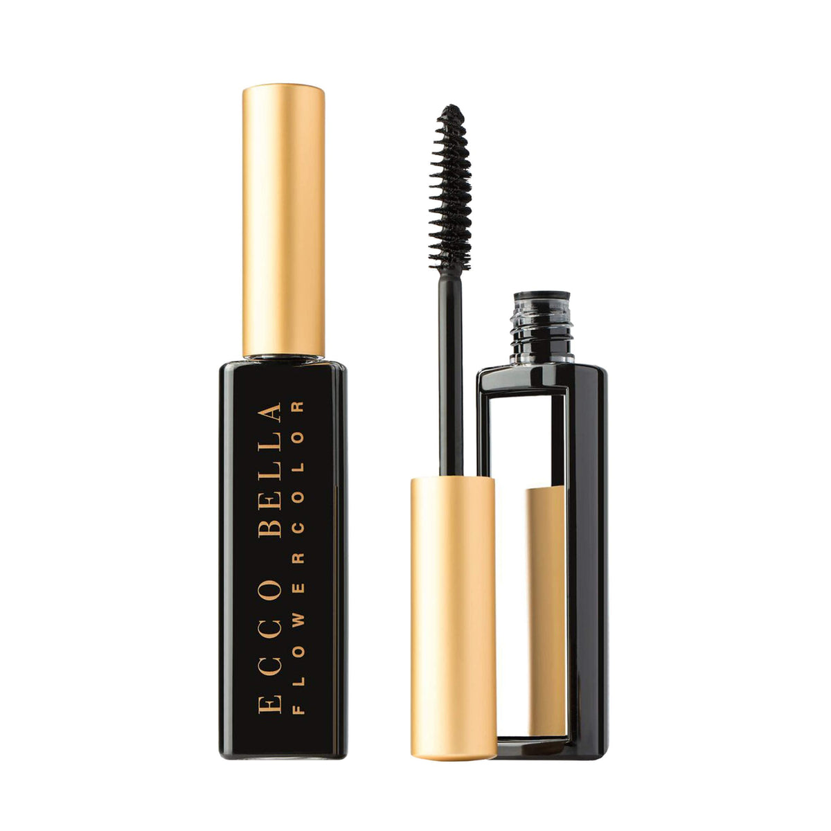 Ecco Bella FlowerColor Mascara wand applies smoothly for fuller lashes.