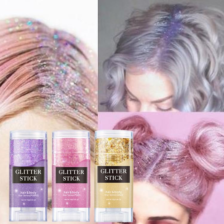 ECDMKF Glitter Stick – cheveux scintillants et volume lumineux sous les spots.