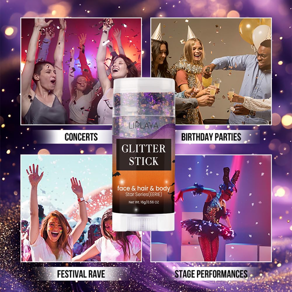 ECDMKF Glitter Stick – paillettes sur les épaules et le décolleté, effet irisé.