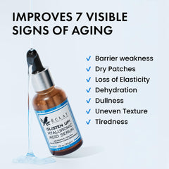 Appliqué sur le visage, le sérum Eclat Skincare apporte douceur et hydratation.
