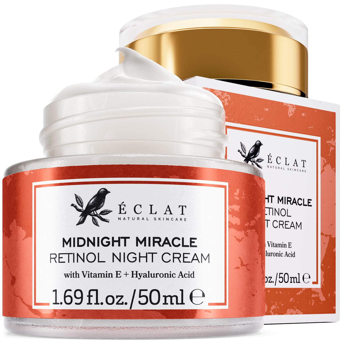 Eclat Skincare crème-nuit-retinol: rituel nocturne pour peau lisse et hydratée.