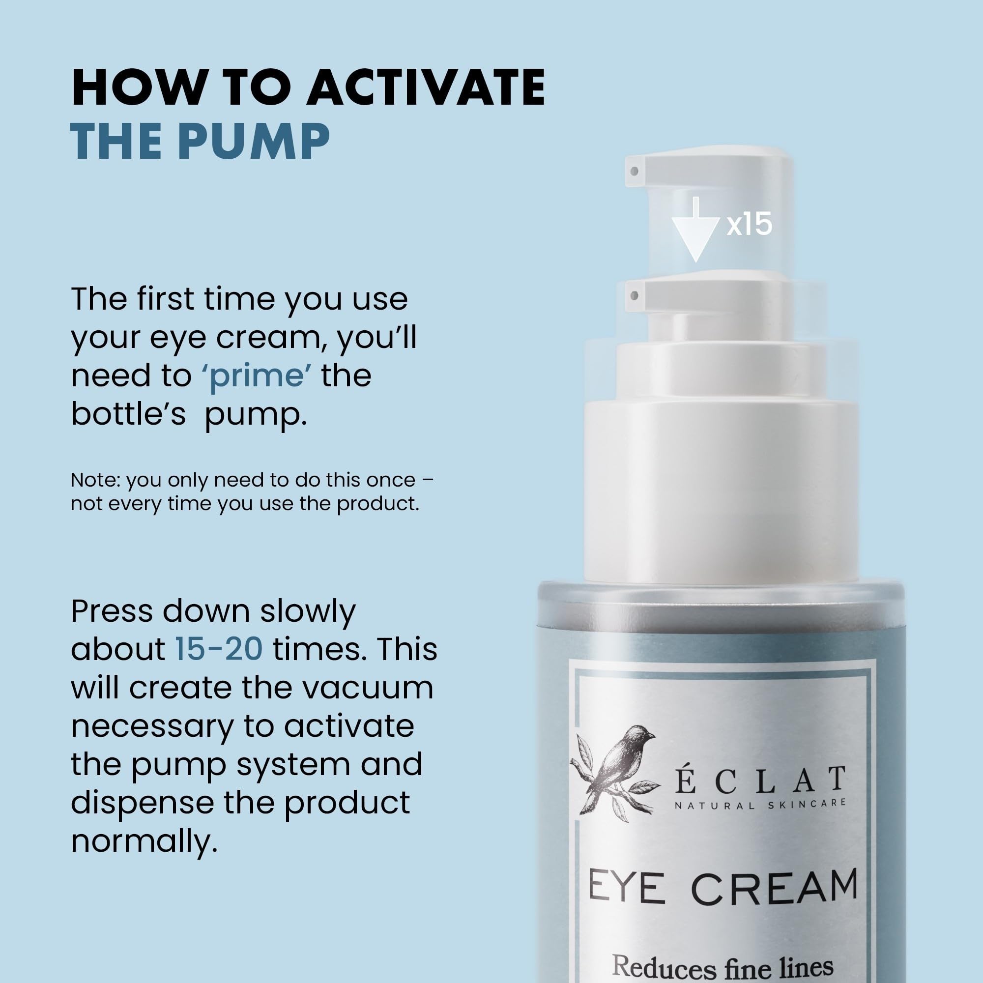 Emballage Eclat Skincare 30 ml, format pratique.