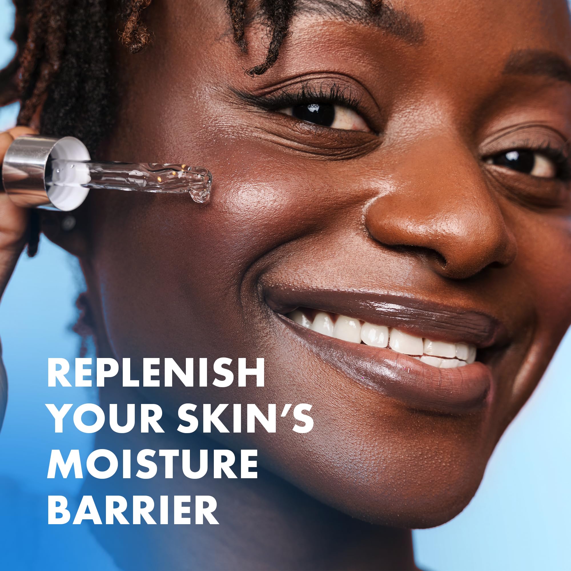 Finition lumineuse et satinée après application du sérum Eclat Skincare.