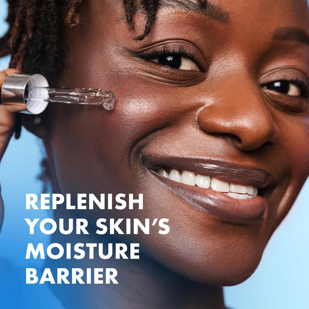 Finition lumineuse et satinée après application du sérum Eclat Skincare.