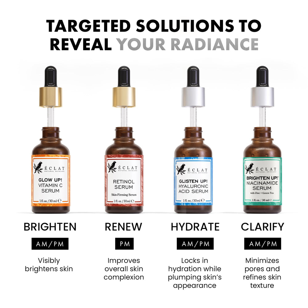 Sérum Eclat Skincare contient antioxydants thé vert et réglisse pour la peau.