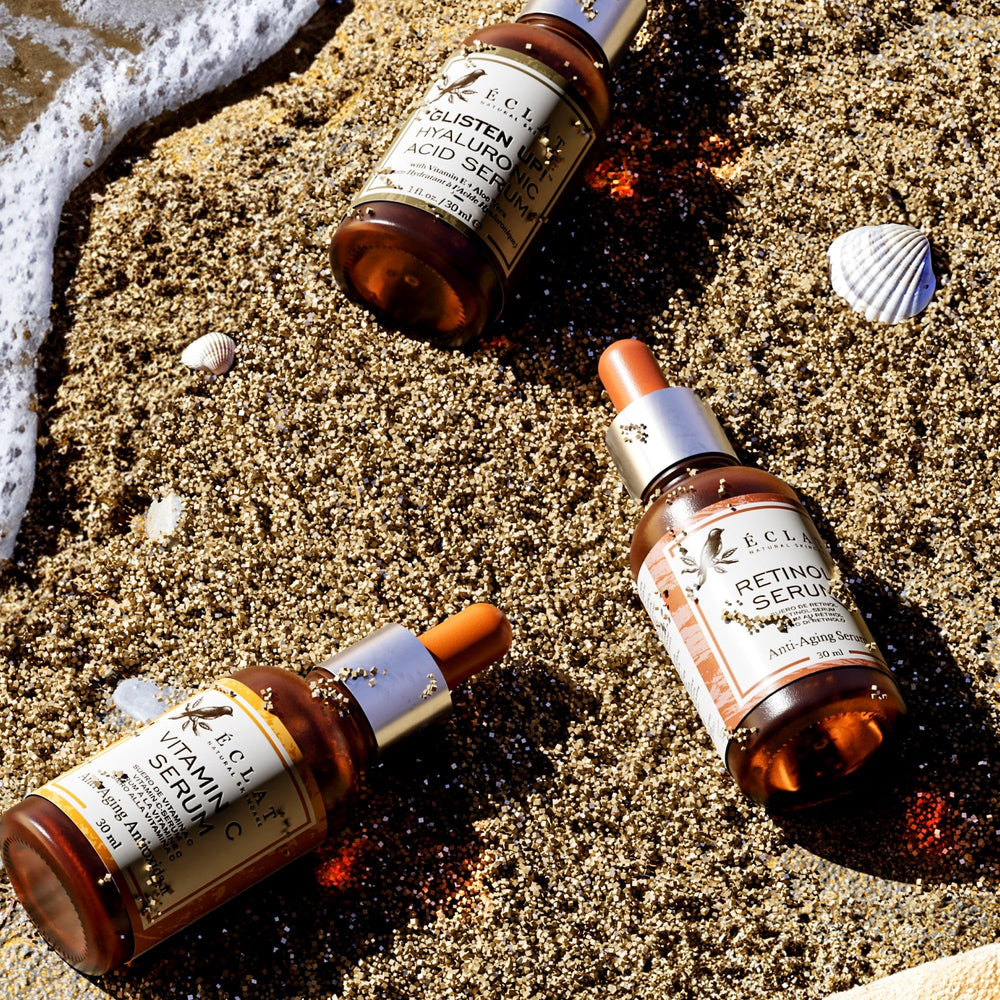 Application acide hyaluronique Eclat Skincare pour hydratation durable.