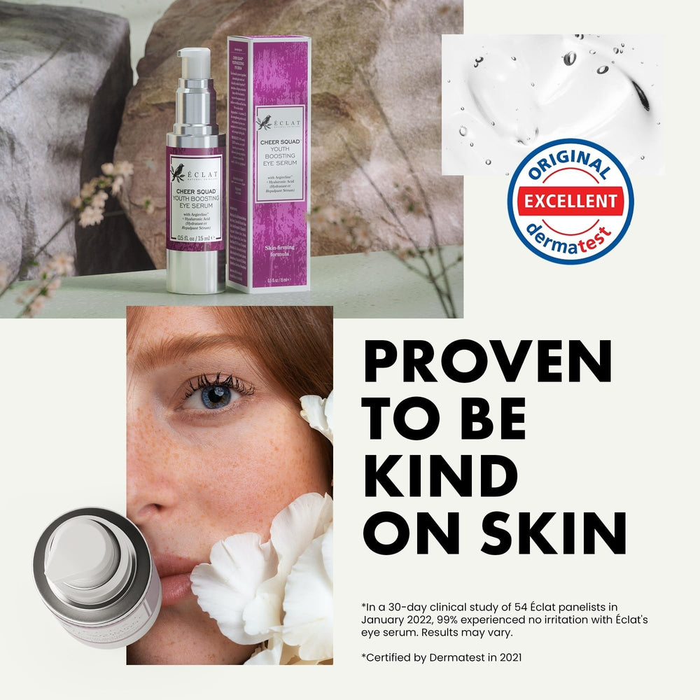 Eclat Skincare – ingrédients hydratants à l'acide hyaluronique, soin quotidien doux.