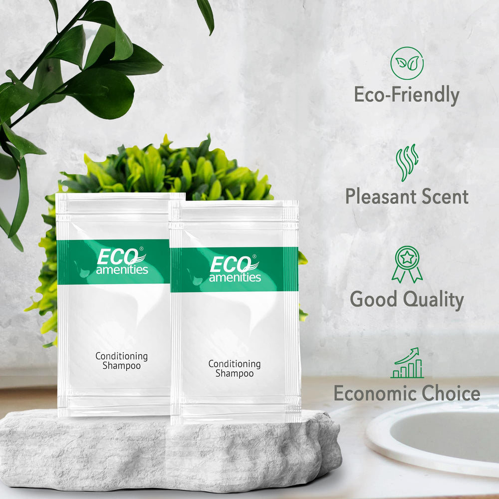 ECO Amenities sachets-hôtel compactes 10ml, faciles à emporter lors des déplacements.