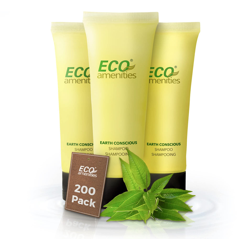 Shampoing voyage ECO amenities 30 ml, pratique pour les déplacements et les hôtels.