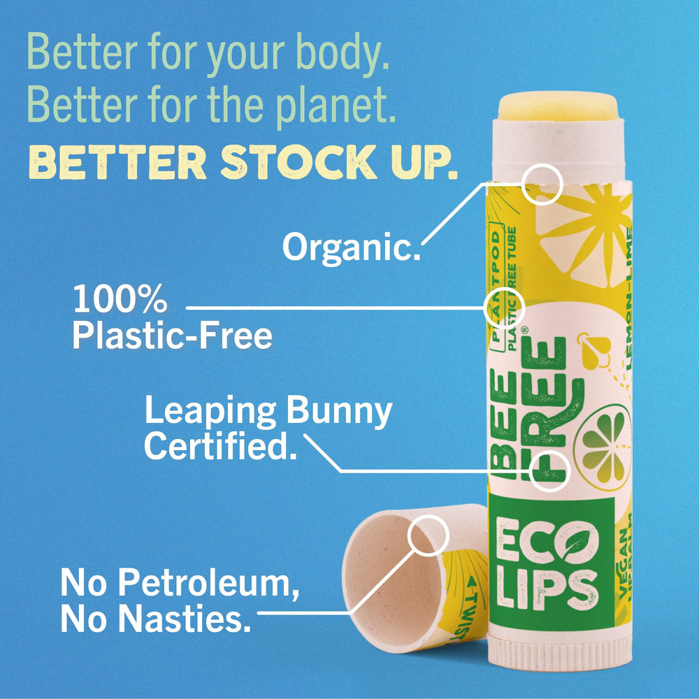 Eco Lips Lemon Lime, saveur citron-lime rafraîchissante pour les lèvres.