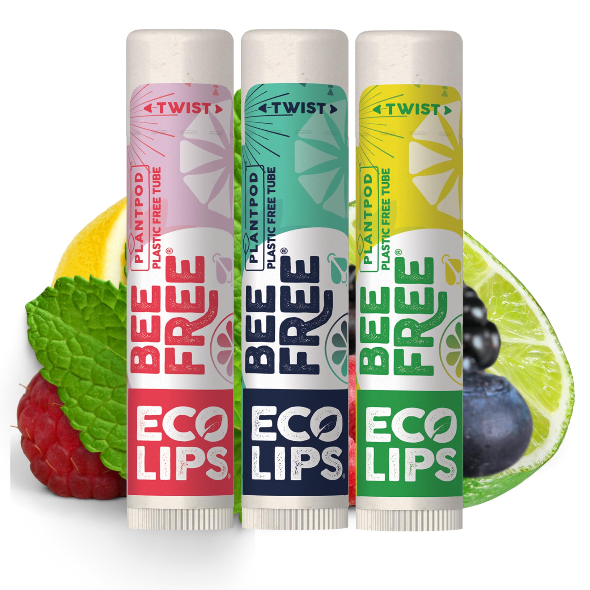 Eco Lips Bee Free : ensemble de baumes véganes dans un emballage végétal compostable