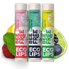 Eco Lips Bee Free : ensemble de baumes véganes dans un emballage végétal compostable