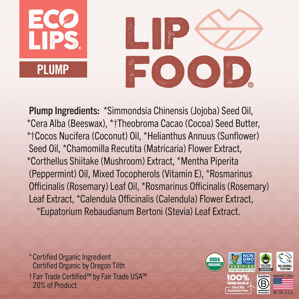 Emballage écologique Eco Lips, produit sans cruauté ni toxines.