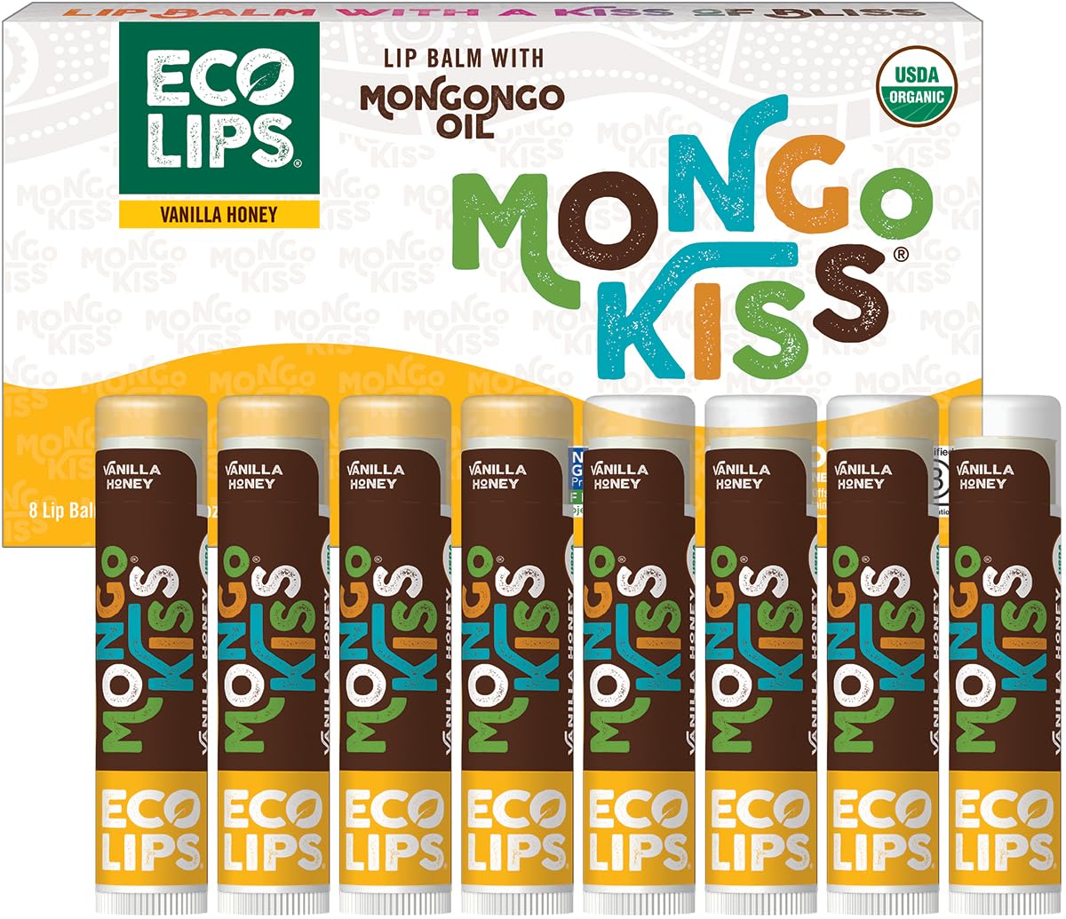 Mongo Kiss d'Eco Lips ensemble de 8 baumes pour levres hydratées.